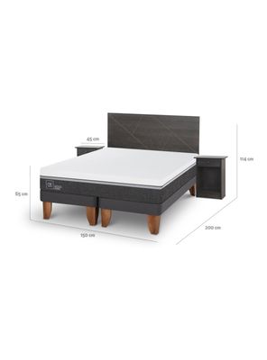Imagen 2 del producto Cama Europea Ortopedic Advance 2 Plazas Base Dividida + Set de Muebles Villarrica