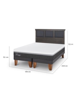 Imagen 2 del producto Cama Europea Ortopedic Advance King + Respaldo Torino Gris