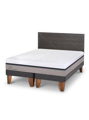 Cama Europea Balance 2 Plazas Base Dividida + Respaldo Villarrica