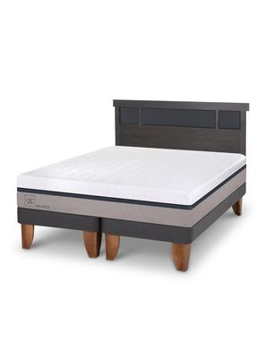 Cama Europea Balance 2 Plazas Base Dividida + Respaldo Dublín