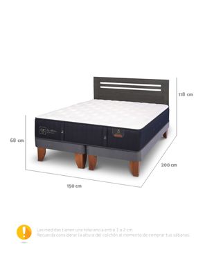 Imagen 2 del producto Cama Europea Premium 2 Plazas Base Dividida + Respaldo Múnich
