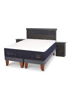 Cama Europea Súper Premium 2 Plazas Base Dividida + Set de Muebles Dublín