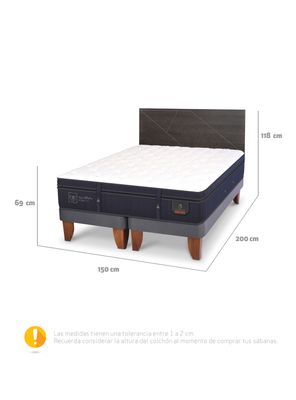 Imagen 2 del producto Cama Europea Súper Premium 2 Plazas Base Dividida + Respaldo Villarrica