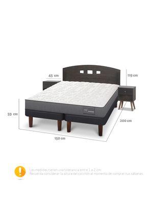 Imagen 2 del producto Cama Europea Anatomic 2 Plazas Base Dividida + Set de Muebles Gales
