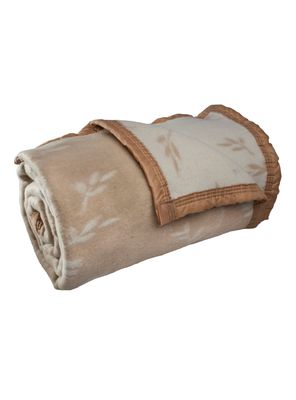 Imagen 2 del producto Frazada Lana 2 Plazas Beige Floreado