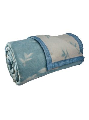 Imagen 2 del producto Frazada de Lana 2 Plaza Celeste