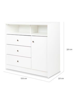 Imagen 2 del producto Cómoda 3 Cajones 1 Puerta Kids Blanco