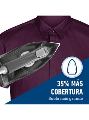 Imagen 2 del producto Plancha de Vapor con Suela Grande de Cerámica P2501