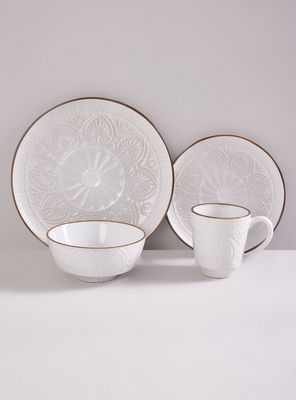 Set Vajilla 24 Piezas Crema Cerámica