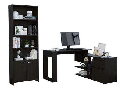 Combo: Biblioteca Lisa 180 cm con Puerta + Escritorio Alteza