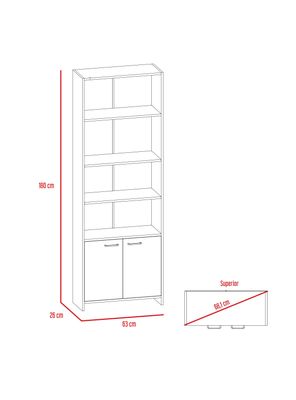 Imagen 2 del producto Combo: Biblioteca Lisa 180 cm con Puerta + Escritorio Alteza