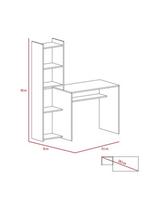 Imagen 2 del producto Combo: TuHome Biblioteca Napoli + Cómoda Office TuHome