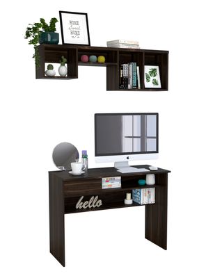 Escritorio Office 5 + Repisa Wall 1A 4 Espacios