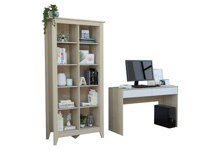 Combo: Librero Essential + Escritorio Acre TuHome