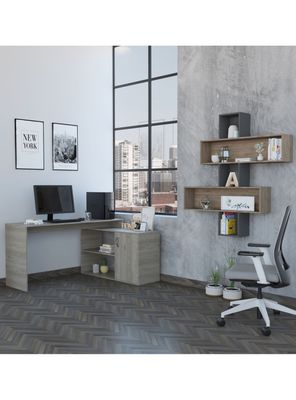 Combo: Escritorio Office 8 + Repisa Wall 2B TuHome