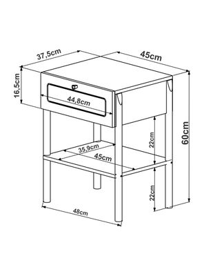 Imagen 2 del producto Velador Ratán 1 Cajón