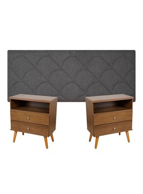 Set Respaldo 2 Plazas + Veladores Everest