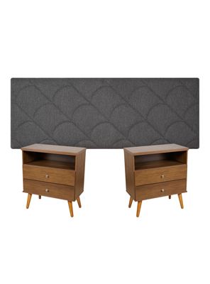 Set Respaldo King + Velador Everest