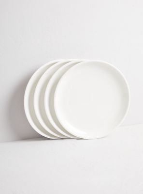 Set 4 Platos Blanco 27 cm Porcelana