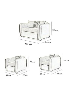 Imagen 2 del producto Juego de Living Oklahoma 4 Cuerpos Tela-Pu