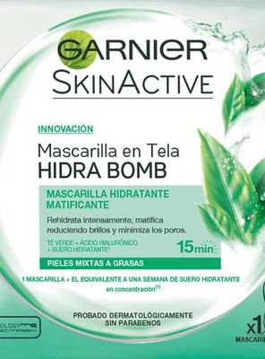 Imagen 2 del producto Mascarilla Garnier Skin Active Facial Tela Green Tea