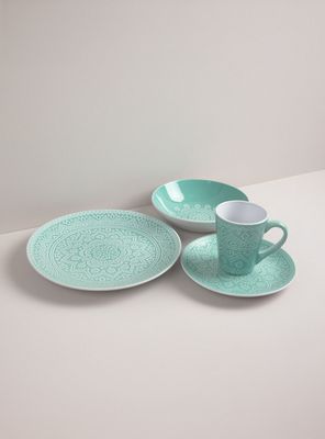 Imagen 2 del producto Set Vajilla 24 Piezas Mandala Turquesa Cerámica