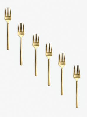 Set 6 Tenedores Postre Gold