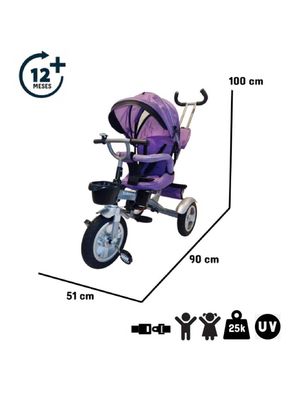 Imagen 2 del producto Triciclo Multifunción Rosado City 360° HD-47-RS