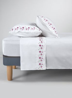 Sábanas King 180 Hilos Broderie Rosa