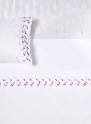 Imagen 2 del producto Sábanas 1.5 Plazas 180 Hilos Broderie Violeta