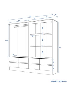 Imagen 2 del producto Clóset Maule Cerezo 4P 8C