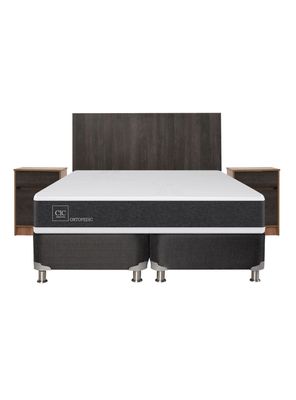 Imagen 2 del producto Box Spring New Ortopedic B5 Black King + Set Muebles Espresso