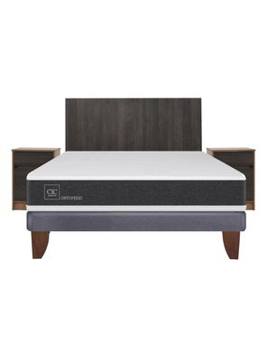 Imagen 2 del producto Cama Europea New Ortopedic 2 Plazas Base Normal + Set Muebles Espresso