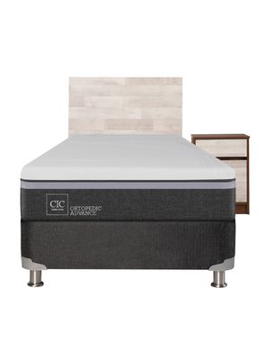 Imagen 2 del producto Box Spring Ortopedic Advance B5 Black 1.5 Plazas + Set Muebles Legno
