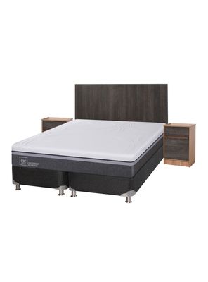 Imagen 1 del producto Box Spring Ortopedic Advance B5 Black 2 Plazas Base Dividida + Set Muebles Espresso