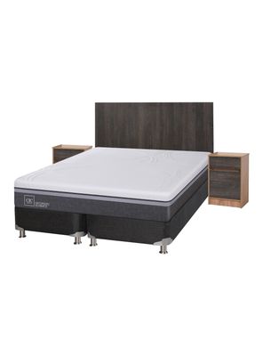 Box Spring Ortopedic Advance B5 Black King + Set Muebles Espresso
