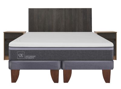 Cama Europea Ortopedic Advance King + Set Muebles Espresso
