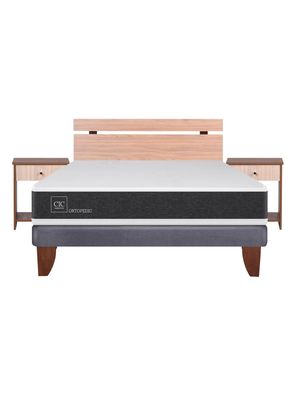 Imagen 2 del producto Cama Europea New Ortopedic 2 Plazas Base Normal + Set Muebles Olmo