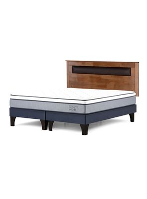 Cama Europea Indie 2 Plazas Base Dividida + Respaldo Ferrara