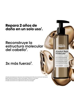 Imagen 2 del producto Tratamiento Liquido Sérum con Aclarado Reparación Molecular Profunda Cabello Dañado Absolut Repair Molecular 250ml