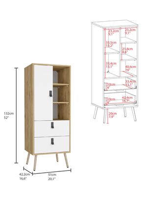 Imagen 2 del producto Cómoda Alta Huna Macadamia/Blanco