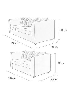 Imagen 2 del producto Juego Living Tela Valentino Sofás 3C + 2C