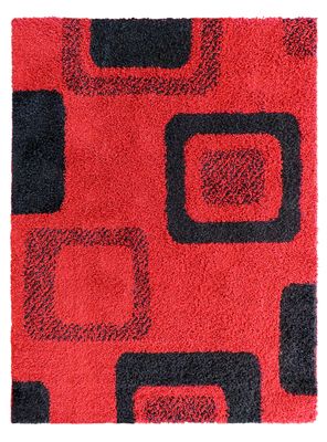 Alfombra Shaggy D1 150 x 200 cm Rojo