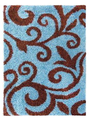 Alfombra Shaggy D5 150 x 200 cm Turquesa
