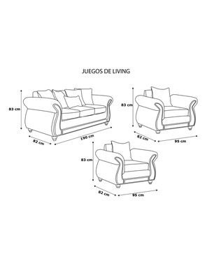 Imagen 2 del producto Juego Living 311 Cuero Auris