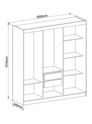 Imagen 2 del producto Clóset Lyon New 3 Puertas 2 Cajones
