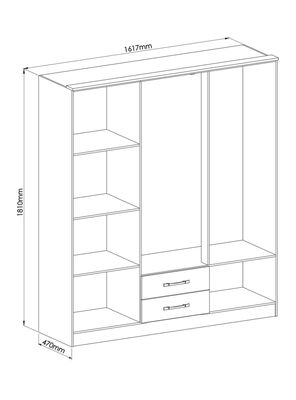 Imagen 2 del producto Clóset Pequim Dark 6 Puertas 2 Cajones