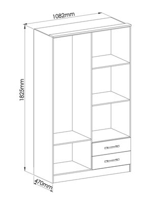 Imagen 2 del producto Clóset Pequim Light 4 Puertas 2 Cajones