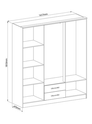 Imagen 2 del producto Clóset Pequim Ligth 6 Puertas 2 Cajones