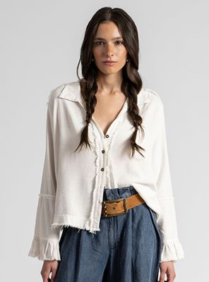 Blusa Sole Cinco Botones Lino
